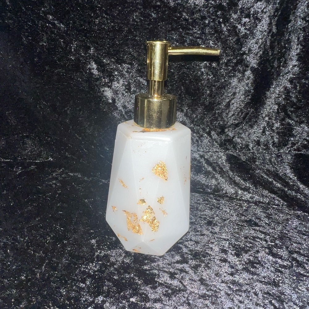 Luxurious White and Gold Custom Handmade Dispenser